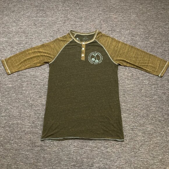 Kings Of Leon Shirt Mens Medium Brown Mechanical Bull Tour 2014 Raglan Sleeve - Picture 1 of 8